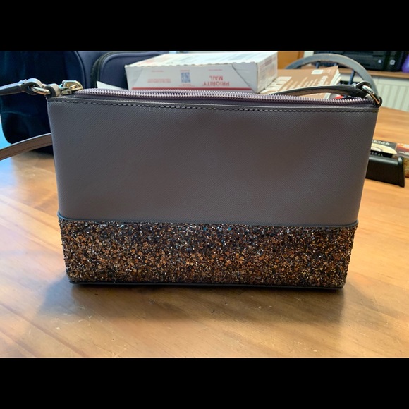 Kate Spade Grey Glitter Purse With Red